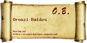 Oroszi Balázs névjegykártya